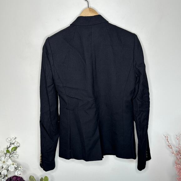 J. CREW Classic Schoolboy Blazer Wool Black Sz 4 Tall {BB12} - Picture 4 of 7